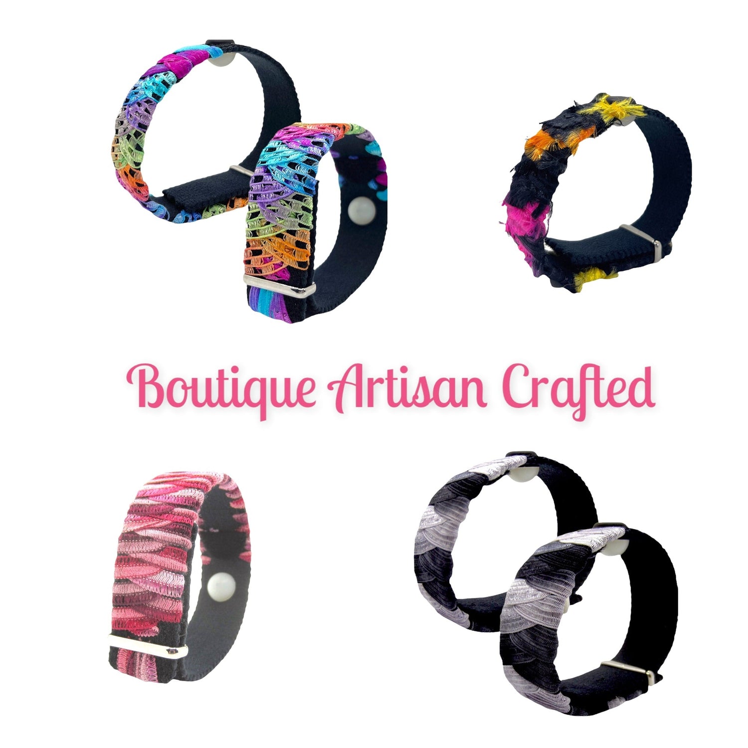 Handcrafted artisan-made boutique acupressure bracelets for soothing stress relief