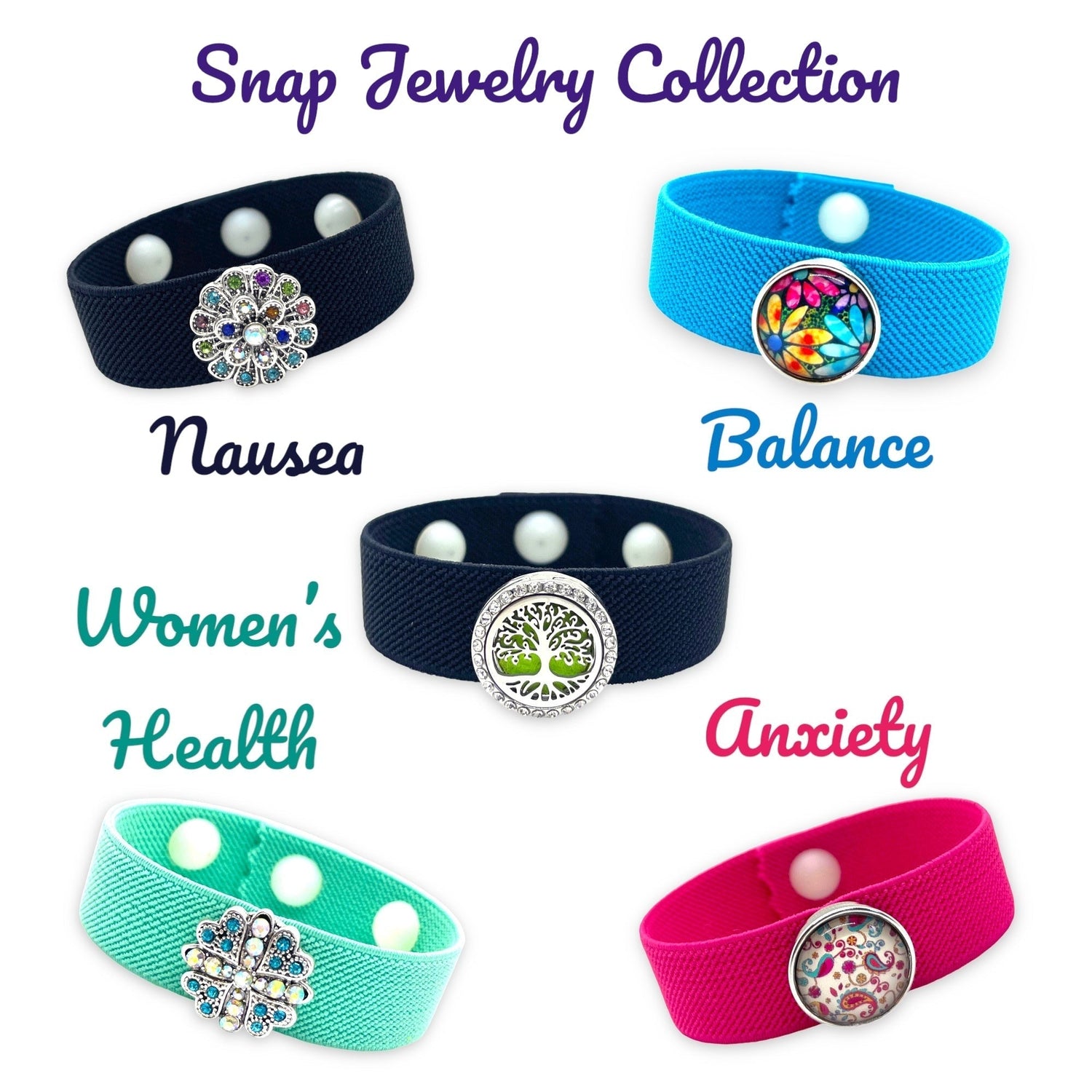 Snap Button Acupressure Jewelry - Acupressure Bracelets