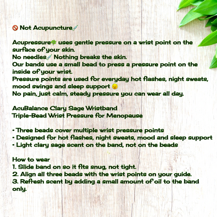 AcuBracelet menopause hot flash and mood bracelet in sage green, adjustable with beads and charms for relief and comfort.