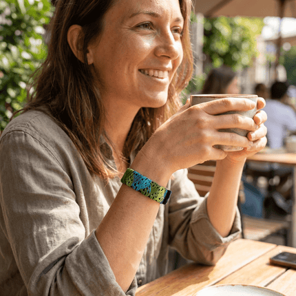 Adjustable AcuBracelet anxiety bracelet with acupressure beads for emotional support and calming relief.