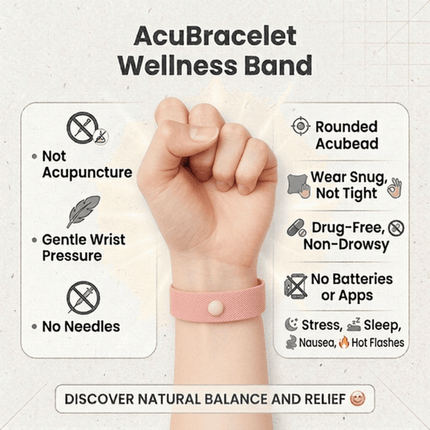 AcuBracelet AcuBalance menopause hot flash cooling bracelet with beads designed to support mood and hot flash relief.