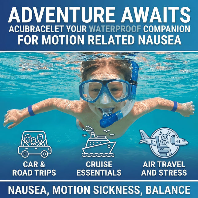 Waterproof Motion Sickness Wristbands - Natural Travel & Nausea Support