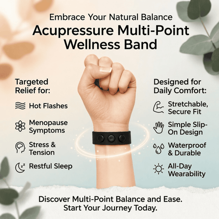 Clary Sage scented acupressure Hot Flash Bracelet for menopause support by AcuBracelet, designed for relief and comfort.