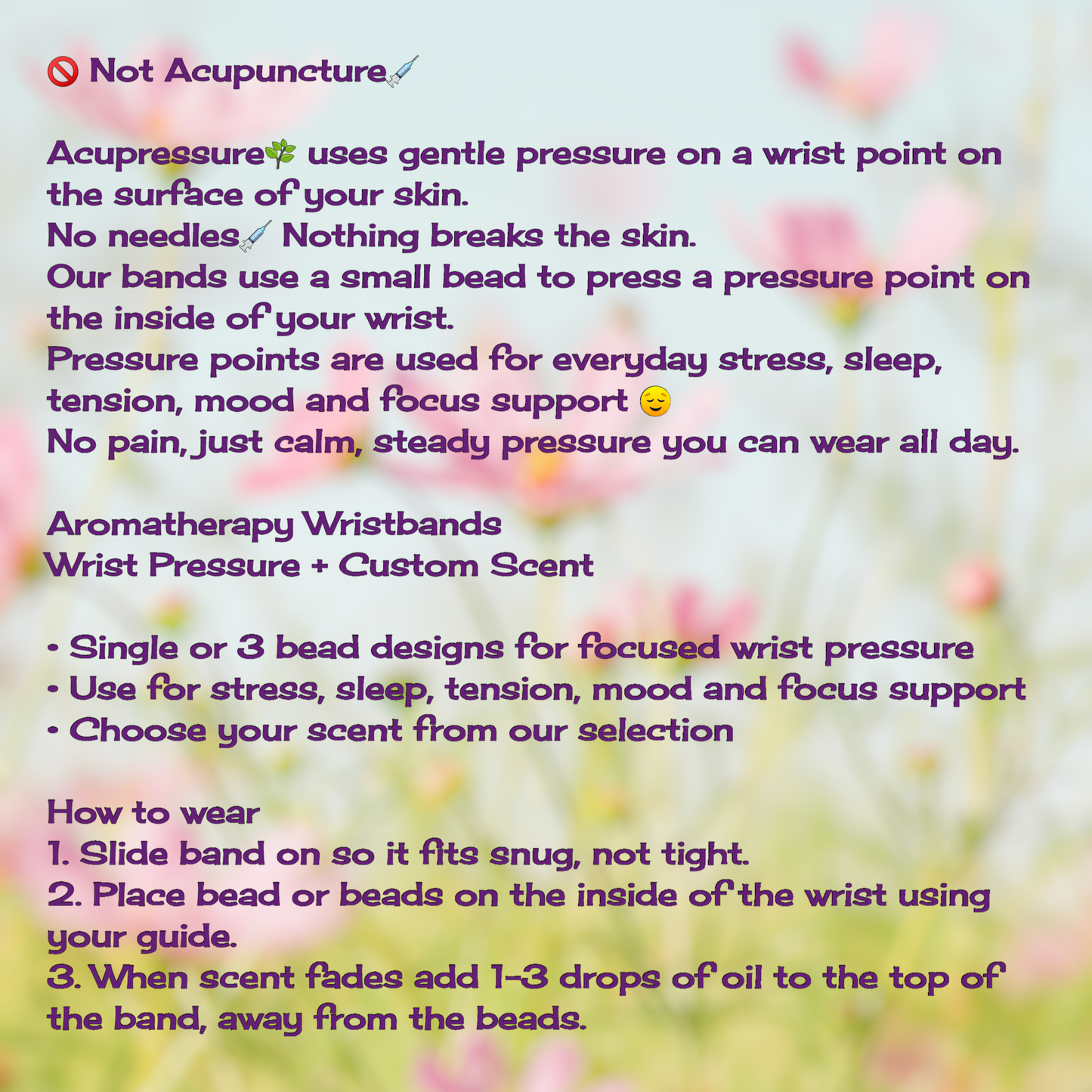 Sleep Support Bracelet – Relaxation & Calm, Lavender Scented