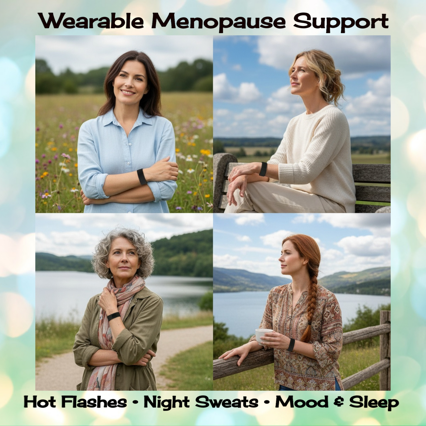 Acupressure Hot Flash Cooling Bracelet – Cooling Menopause Bracelet – Hot Flash & Mood Balance Support by AcuBracelet