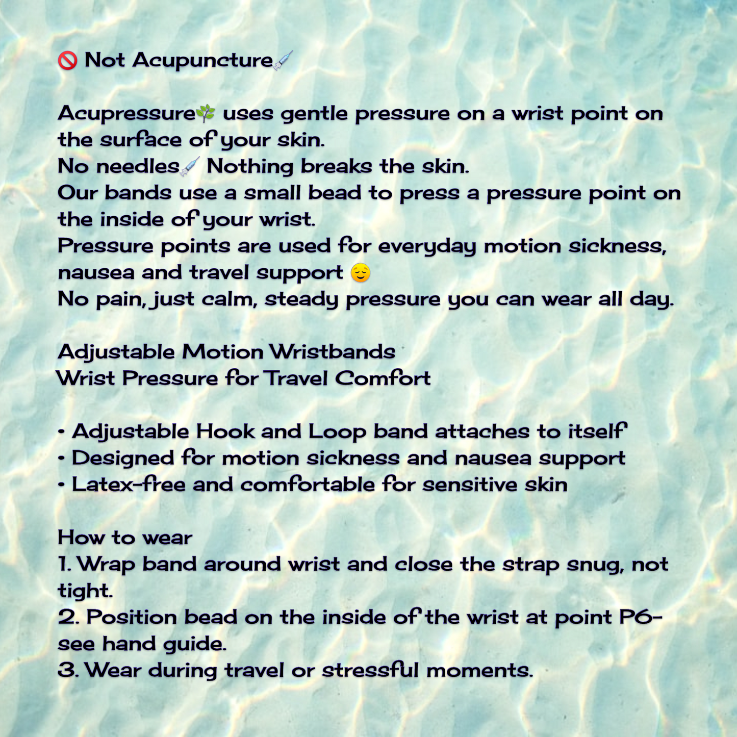 Adjustable Motion Sickness Wristbands – Nausea and Travel Relief