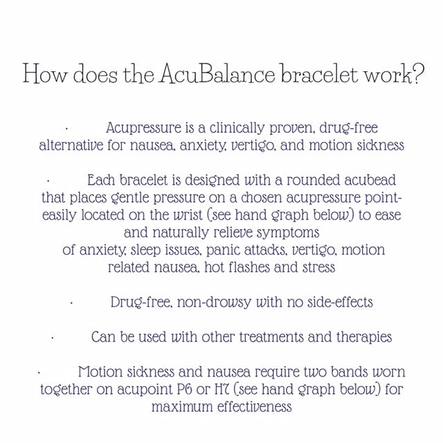 Lavender Scented AcuBracelet- Multi Symptom Sleep Aid-Adjustable Anxiety, Nausea Relief-Single