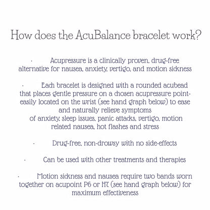 Lavender Scented AcuBracelet- Multi Symptom Sleep Aid-Adjustable Anxiety, Nausea Relief-Single