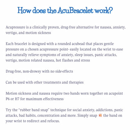 Anti Nausea Motion Sickness Bracelets-Waterproof Acupressure Band-Pair.