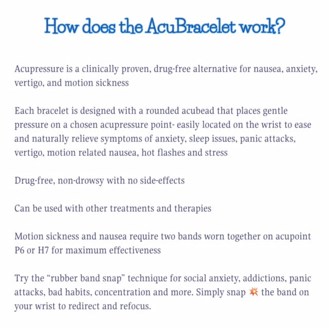 Stylish Anti-Nausea Motion Sickness Bracelets-Adjustable Calming Acupressure Band-Stress Relief-Pair