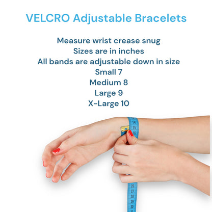 Designer Travel Wristbands-Adjustable Acupressure Band-Motion Sickness-Nausea Relief-Pair.