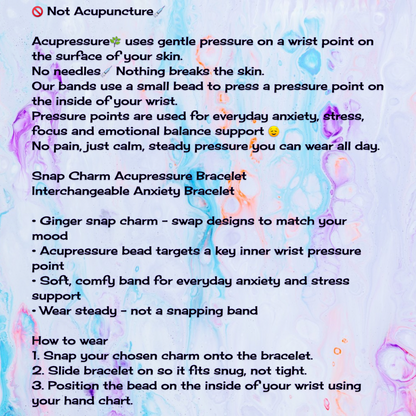 Anxiety Charm Bracelet – Acupressure Band for Stress & Motion Support