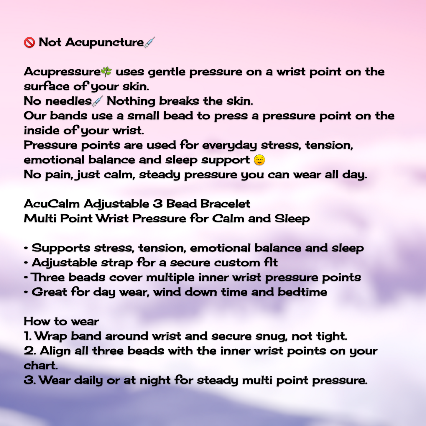 Stress Relief Bracelet – Anxiety & Sleep Support, Adjustable AcuCalm Band