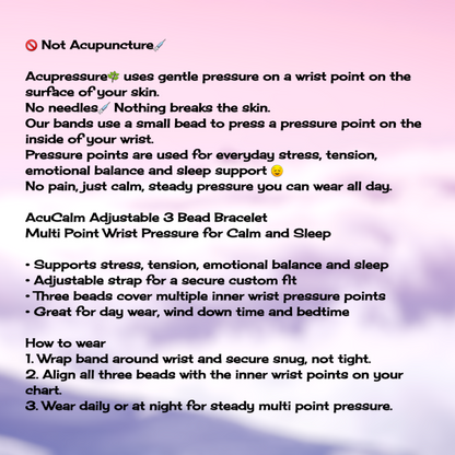 Stress Relief Bracelet – Anxiety & Sleep Support, Adjustable AcuCalm Band