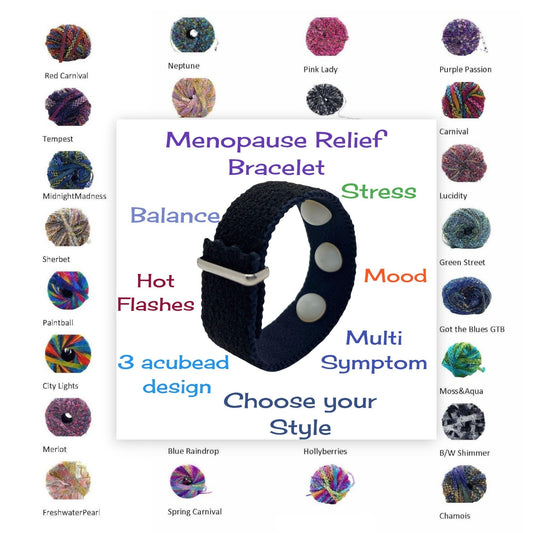 AcuBalance Adjustable AcuPressure Wristband – 3 - Bead Menopause Relief Band for Hot Flashes, Stress & Mood Support - Acupressure Bracelets