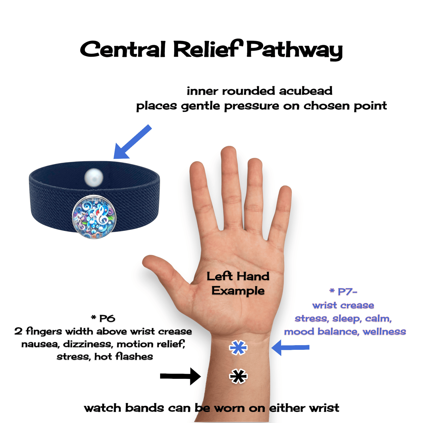 Acupressure Charm Bracelet – Fidget Band for Anxiety, Nausea & Focus