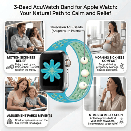 Motion Sickness Watch Band - Acupressure for Anxiety, Nausea - Apple Watch