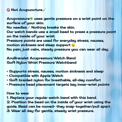 Stress Relief Acupressure Watch Band - Focus Calm Support - Apple Watch Compatible