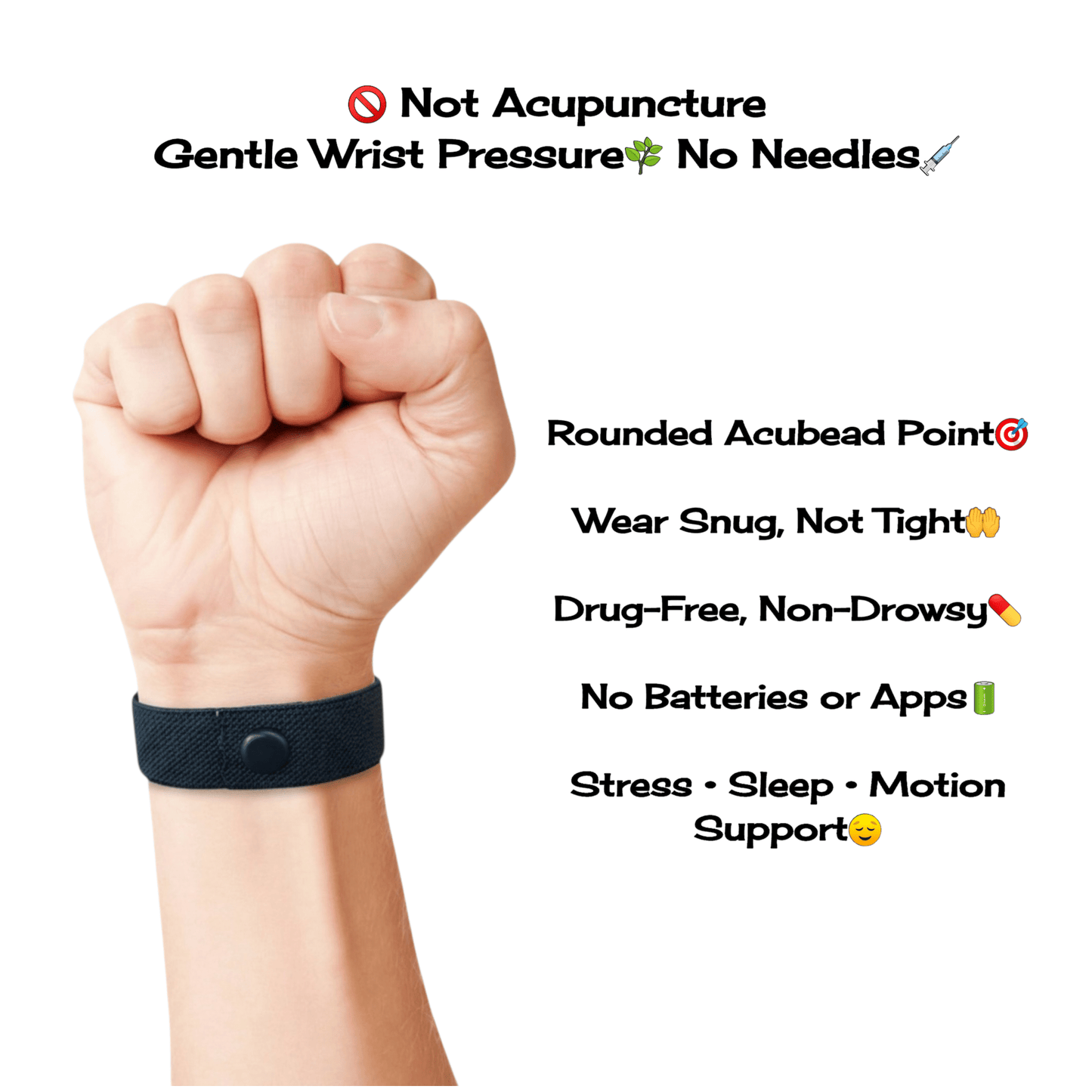 Stress Relief Bracelet – Anxiety & Sleep Support, Adjustable AcuCalm Band
