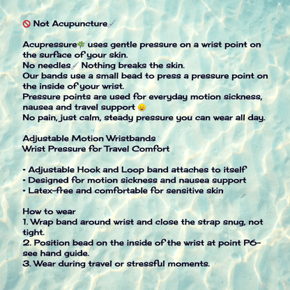 Anti-Nausea Motion Sickness Wristbands- Adjustable