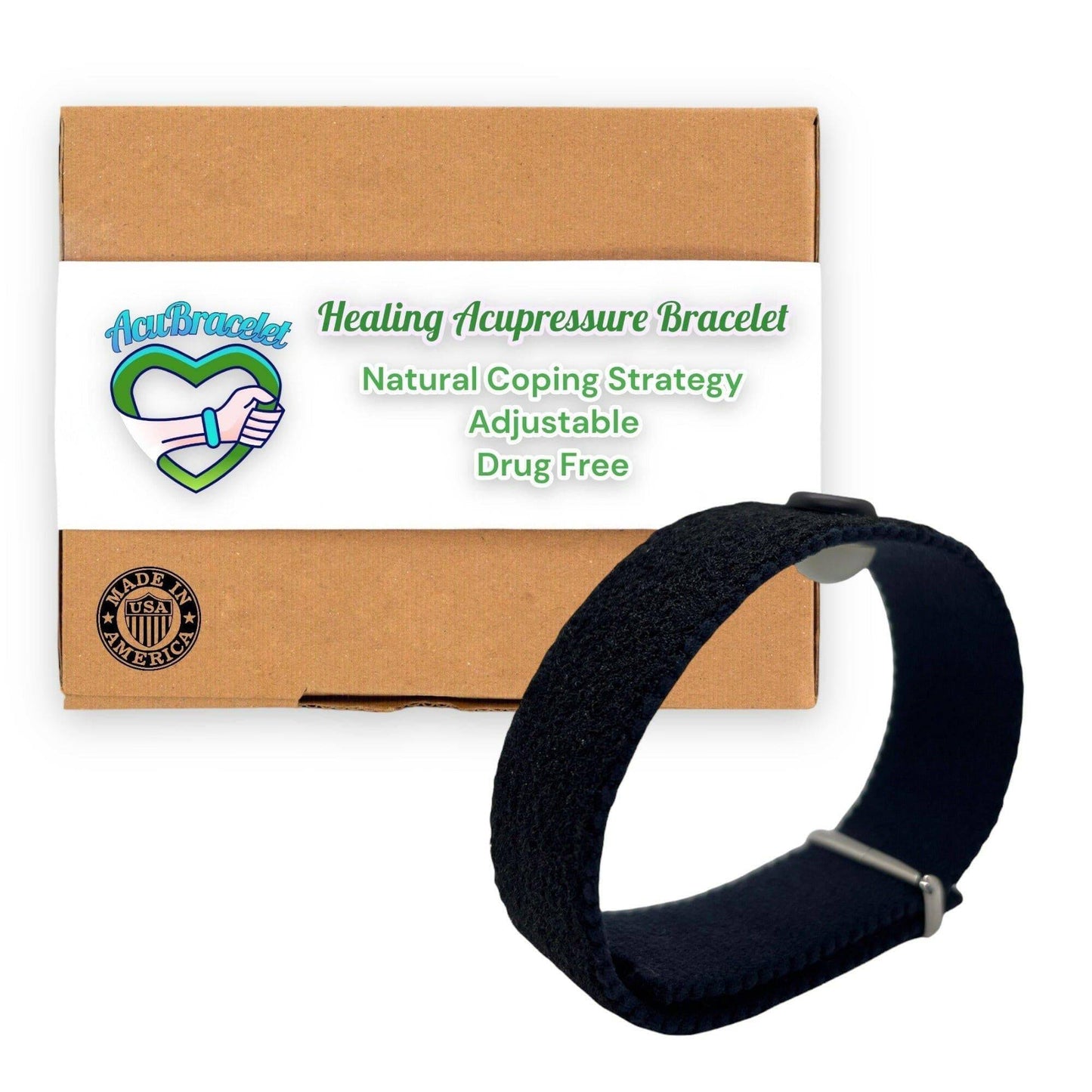 Calming Bracelet – Adjustable Acupressure Band for Relaxation, Mood Support, and Sleep Aid with VELCRO® Closure