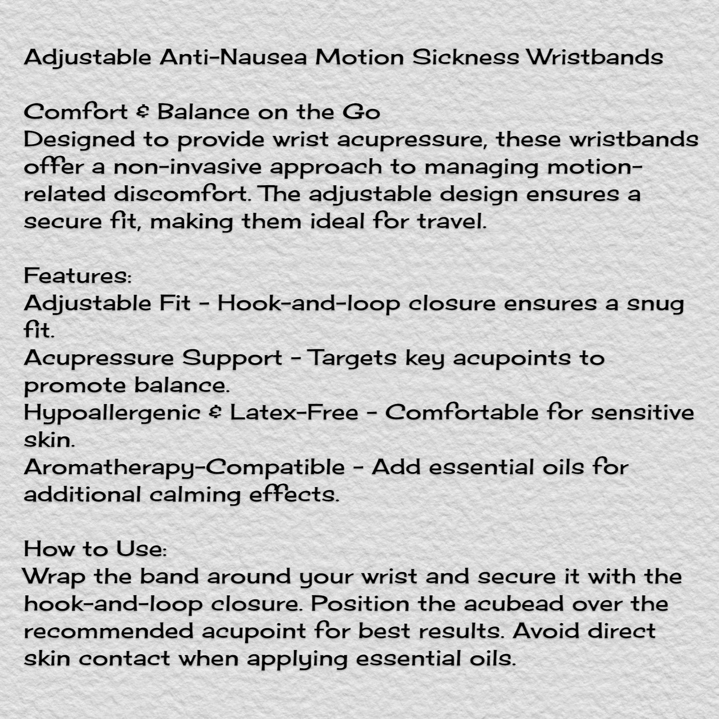 Acupressure Motion Sickness Bands – Anti-Nausea Motion Sickness Wristbands- Adjustable by AcuBracelet
