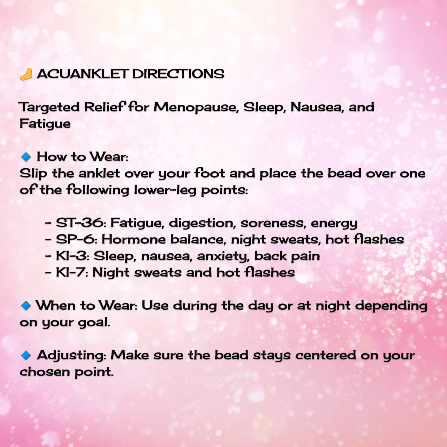 Waterproof Slip-On Discreet Anklet - Anxiety, Nausea, Swelling & Circulation Support