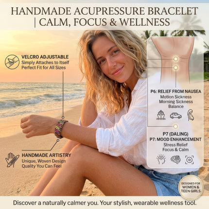 Designer Anxiety Bracelet - Stress & Tension Support - Adjustable