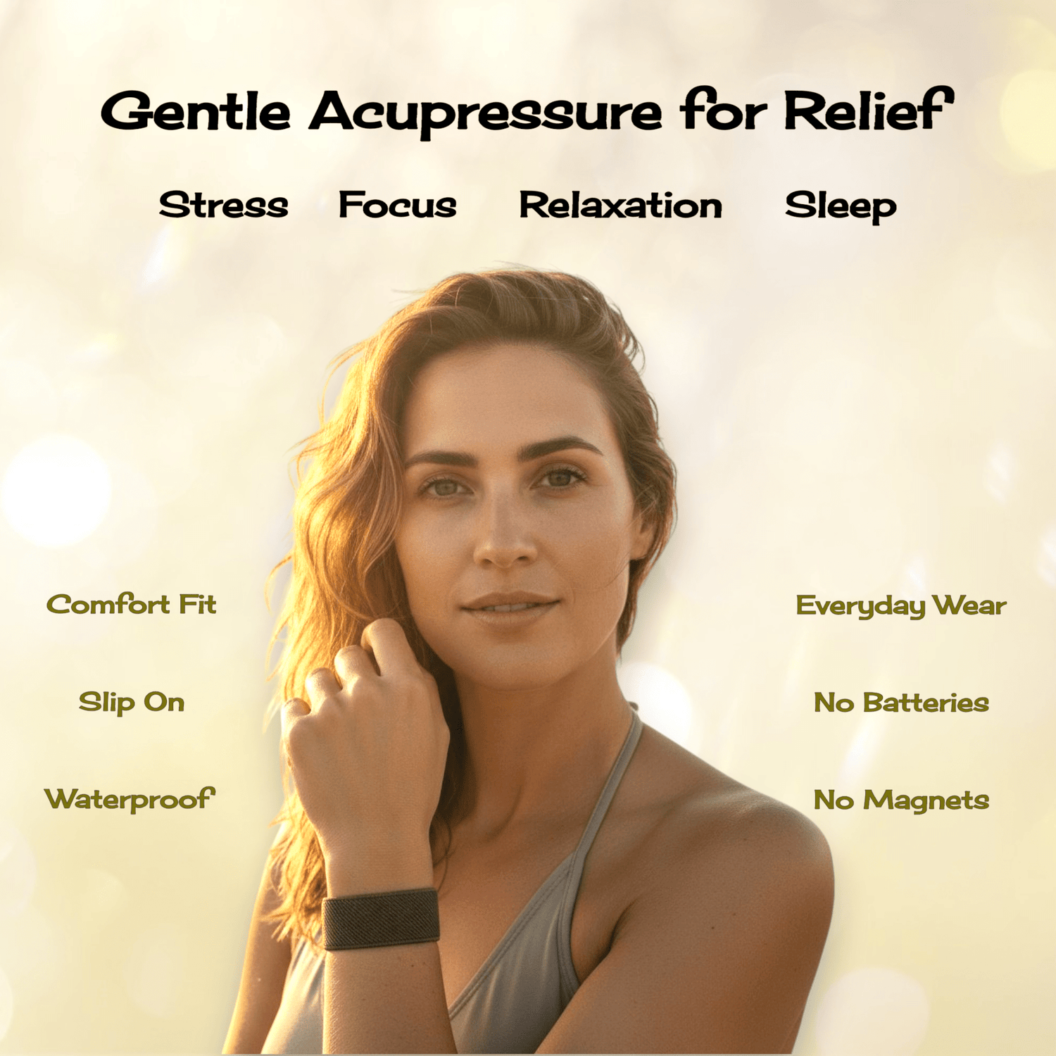 Acupressure Snap Bracelets – Rubber Band Snap Bracelet – Stress and Anxiety Support – Singles/ 5 Pack by AcuBracelet