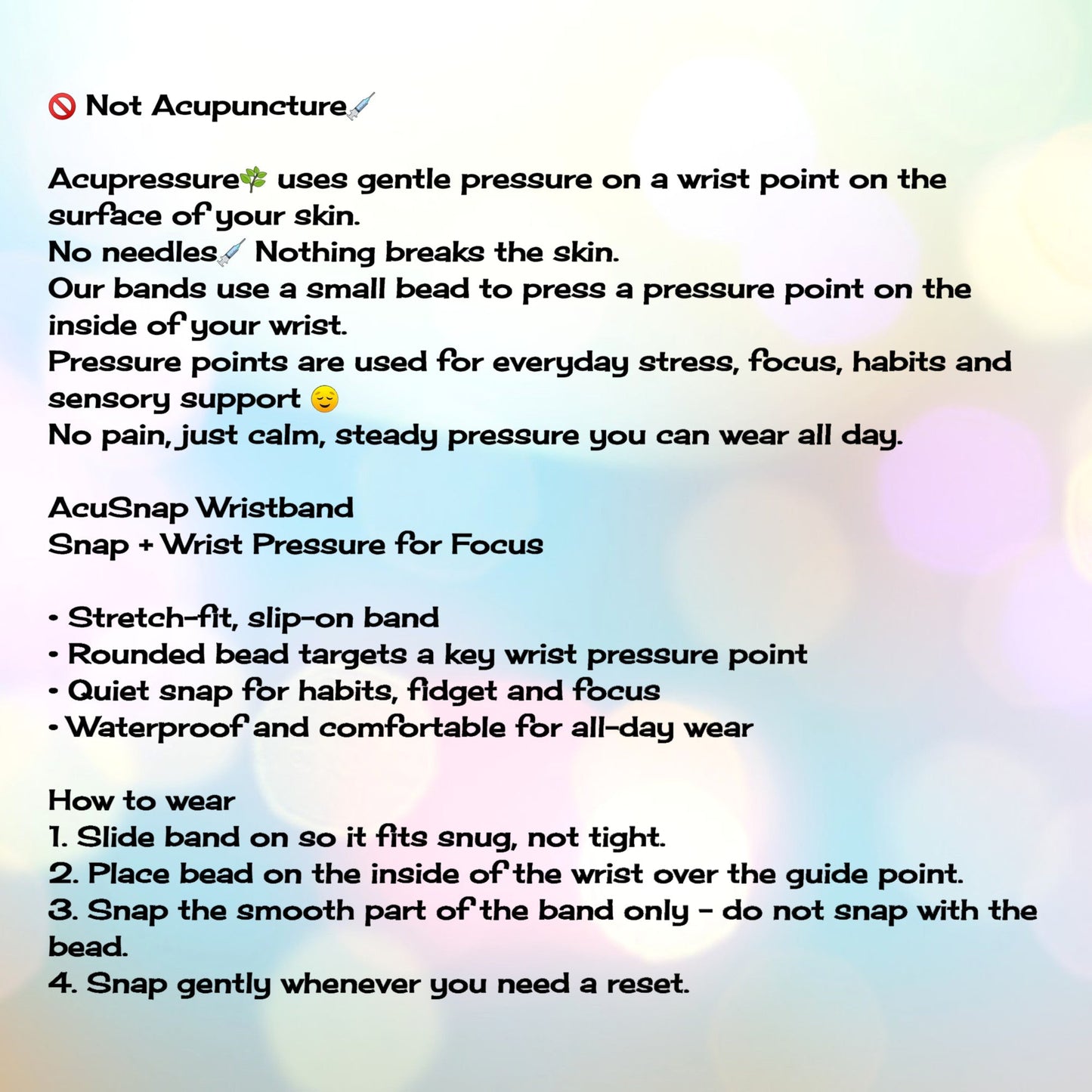 Rubber Band Snap Anxiety Bracelet for Stress and Focus Support - Slip On