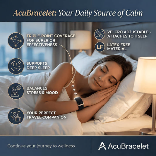 Aromatherapy Acupressure Bracelet - Stress, Sleep & Mood - Adjustable