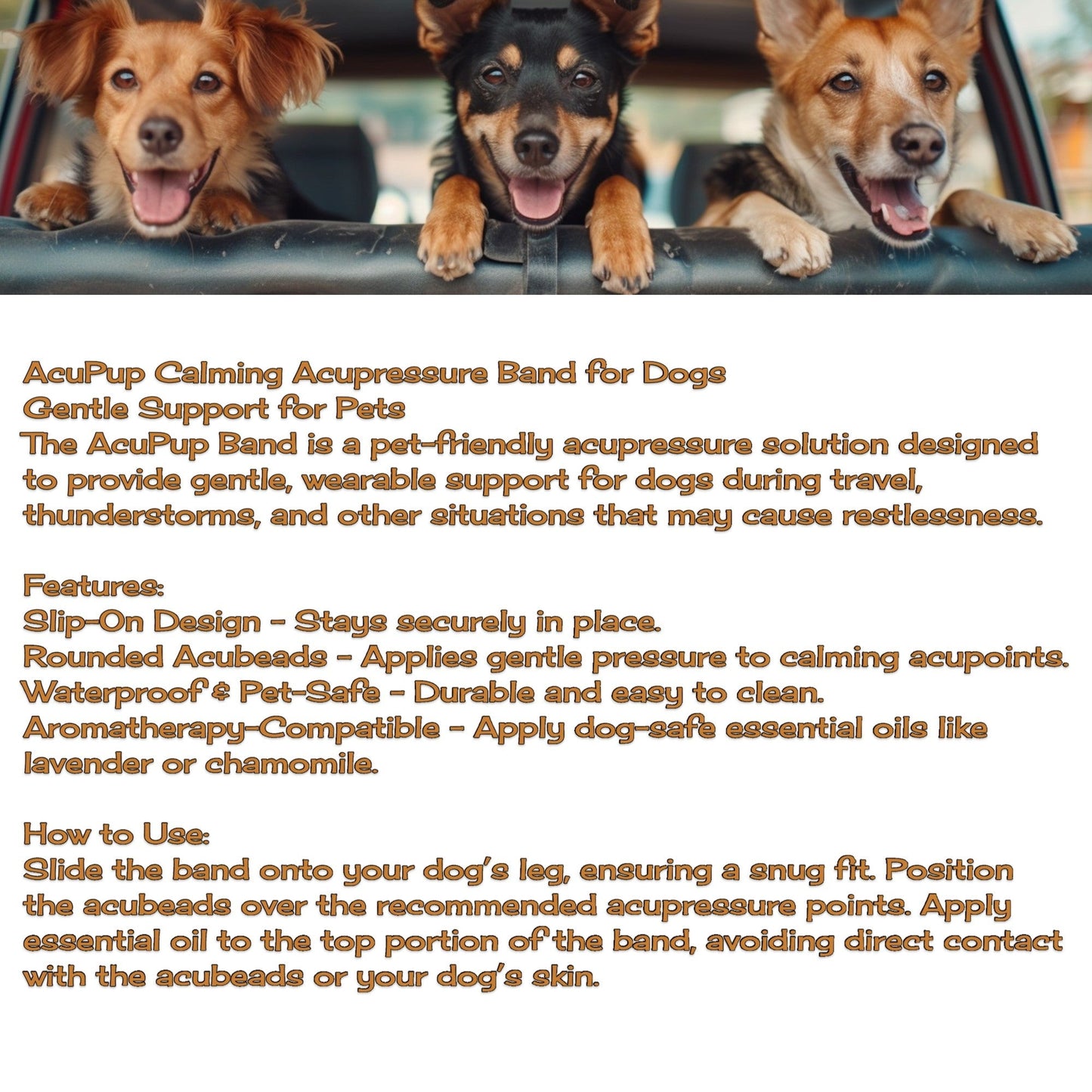 Acupressure dog relaxant – Dog Anxiety Band – Calming and Stress Relief – Slip On Pet Wellness by AcuBracelet