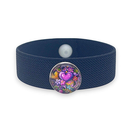 Acupressure Ginger Snap Charm Bracelet – Anxiety Bracelet – Stress Relief & Energy Balance, Electric Heart by AcuBracelet