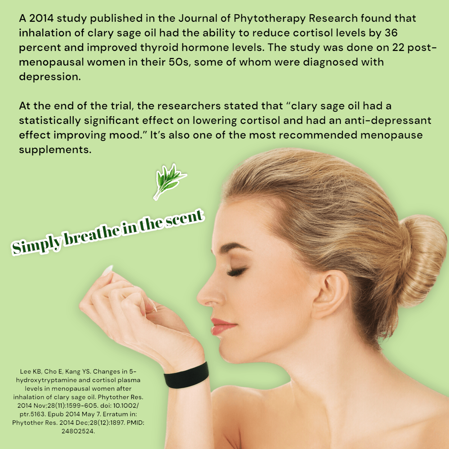 Acupressure Acupressure Bracelet – Menopause Relief Bracelet – Stress & Hot Flash Support, Clary Sage by AcuBracelet