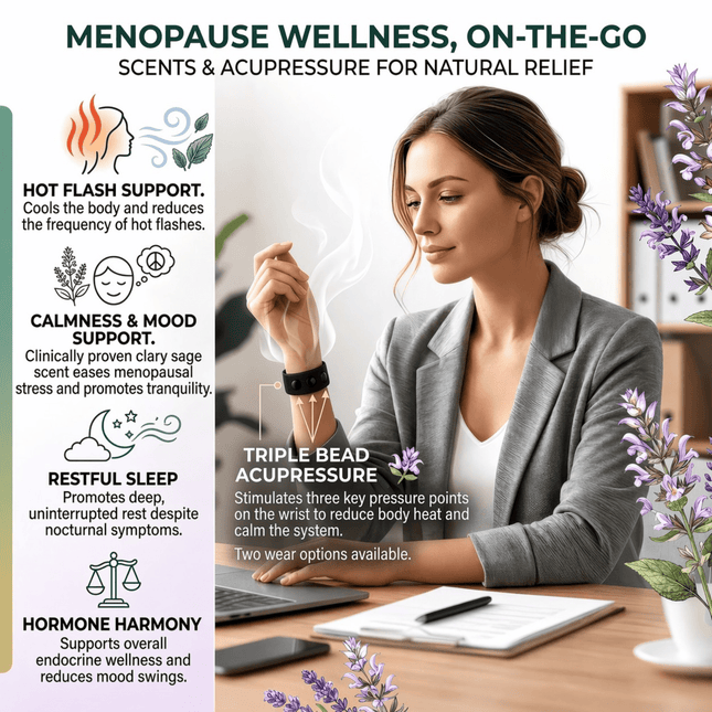 Hot Flash Bracelet - Menopause Support - Clary Sage Scented