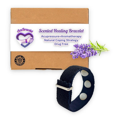 Lavender - Scented Adjustable AcuBracelet – Multi - Symptom Support Sleep Band - Acupressure Bracelets