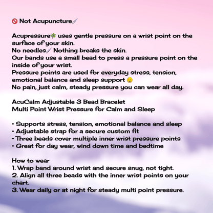 Stress Relief Bracelet – Anxiety & Sleep Support, Adjustable AcuCalm Band
