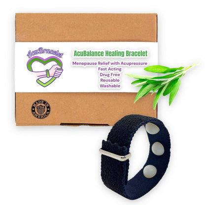 Menopause Multi-Symptom Relief Acupressure Bracelet – Clary Sage Scented Adjustable Band for Hot Flashes, Sleeplessness, and Stress