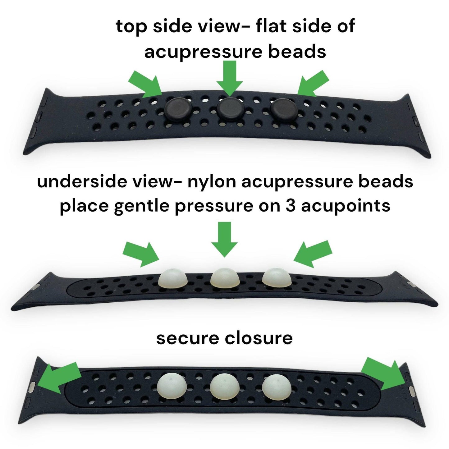 Acupressure Apple iWatch Band – Motion Sickness Watch Band - Travel Nausea Relief - Apple Watch Compatible by AcuBracelet