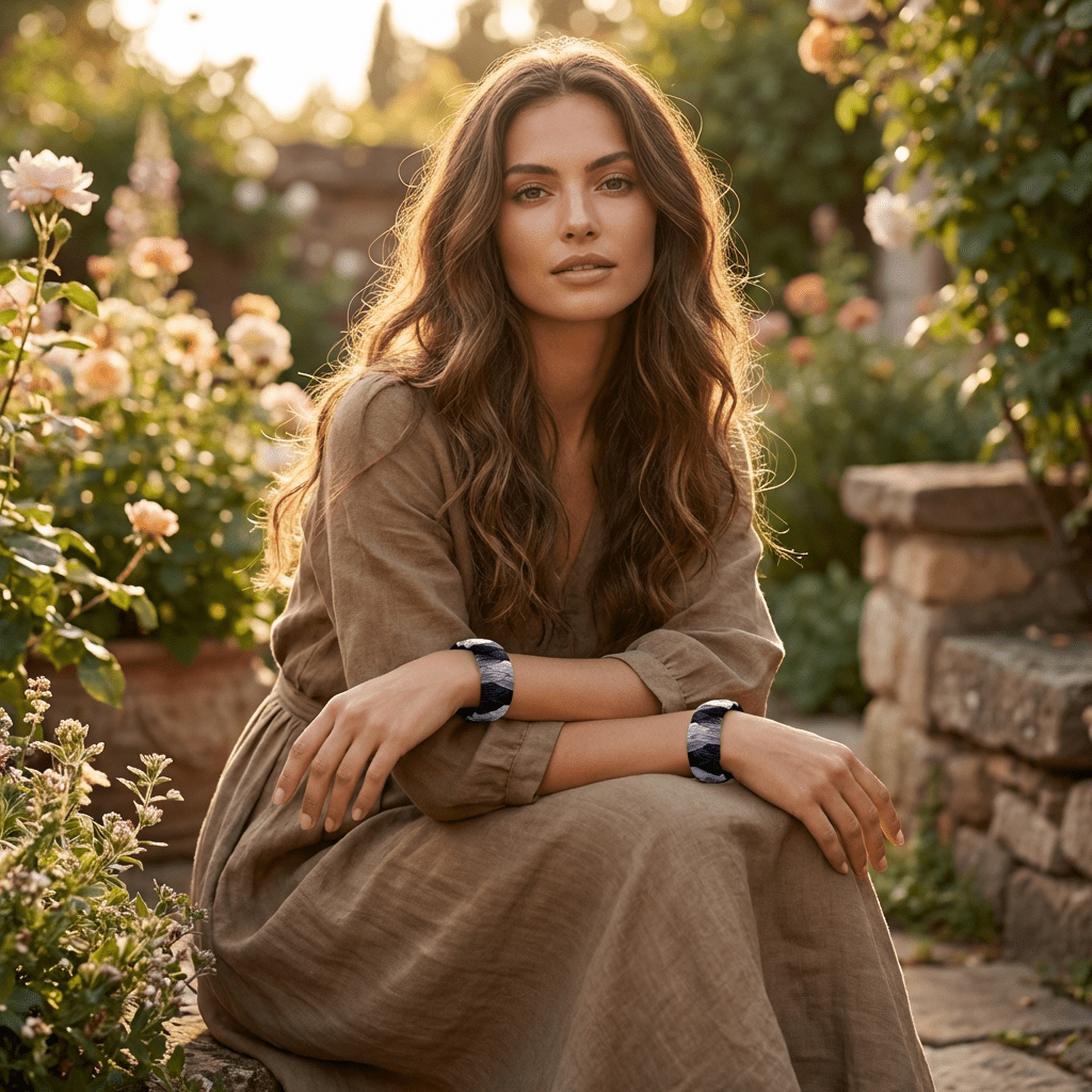 Nausea & Motion Sickness Support Bands - Black/White Designer Pair/Set of 2 - Adjustable