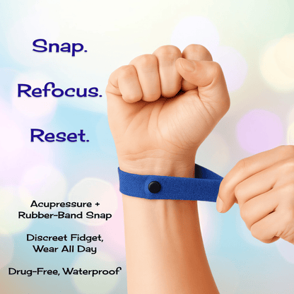 Acupressure Snap Bracelets – Rubber Band Snap Bracelet – Stress and Anxiety Support – Singles/ 5 Pack by AcuBracelet