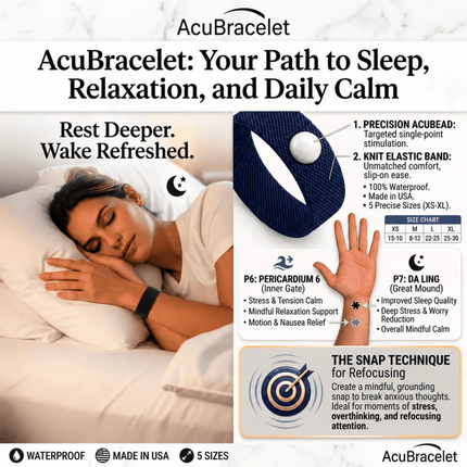 Scented Acupressure Sleep Band - Single Bead - Nausea & Anxiety Support