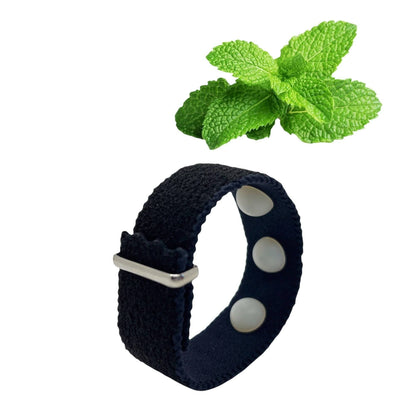 Scented Anti-Nausea Bracelet with Peppermint Oil – Relief for Headaches, Hot Flashes, Anxiety & Tension – Adjustable with 3 Acubead Design