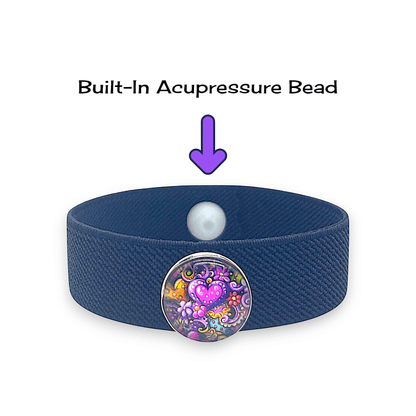 Acupressure Charm Bracelet – Anxiety Bracelet – Relaxation & Focus Support, Heart Party Charm by AcuBracelet