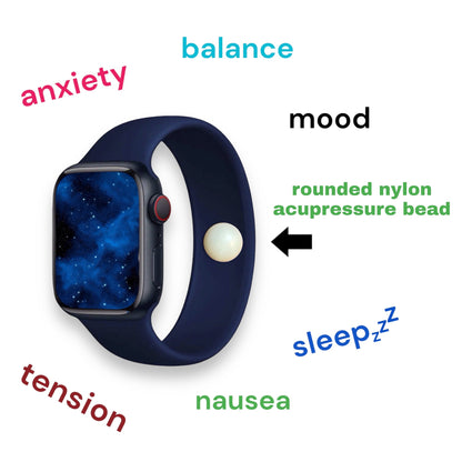 AcuBalance Acupressure Watch Band- Calm Anxiety, Tension, Nausea- Sleep Aid- Soft Silicone Waterproof Stretch Solo Loop Strap for Apple Watch - Acupressure Bracelets