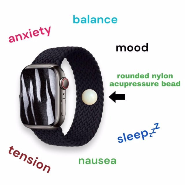 AcuBalance iWatch Band- Calm Anxiety, Tension, Nausea- Sleep Aid- Nylon Strap for Apple Watch - Acupressure Bracelets