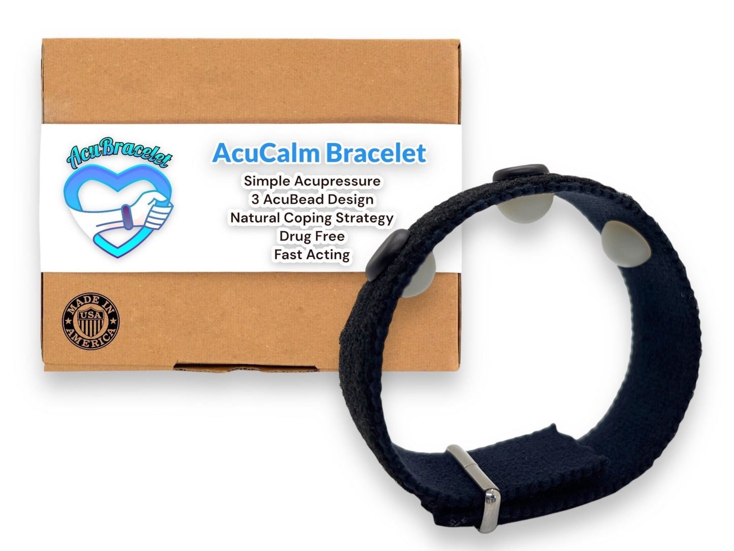 AcuCalm Anxiety Relief Bracelet-Adjustable Healing Acupressure Band-Balance-Mood Support-Sleep Aid.