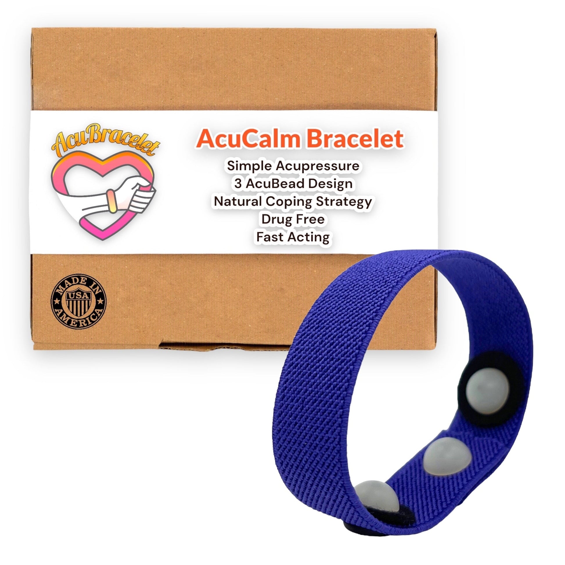 Anxiety Relief Multi Symptom Acupressure Bracelet-Natural Sleep Aid-Mood Support-Emotional Balance-3 Acubead Slip On Design-Panic Attacks.