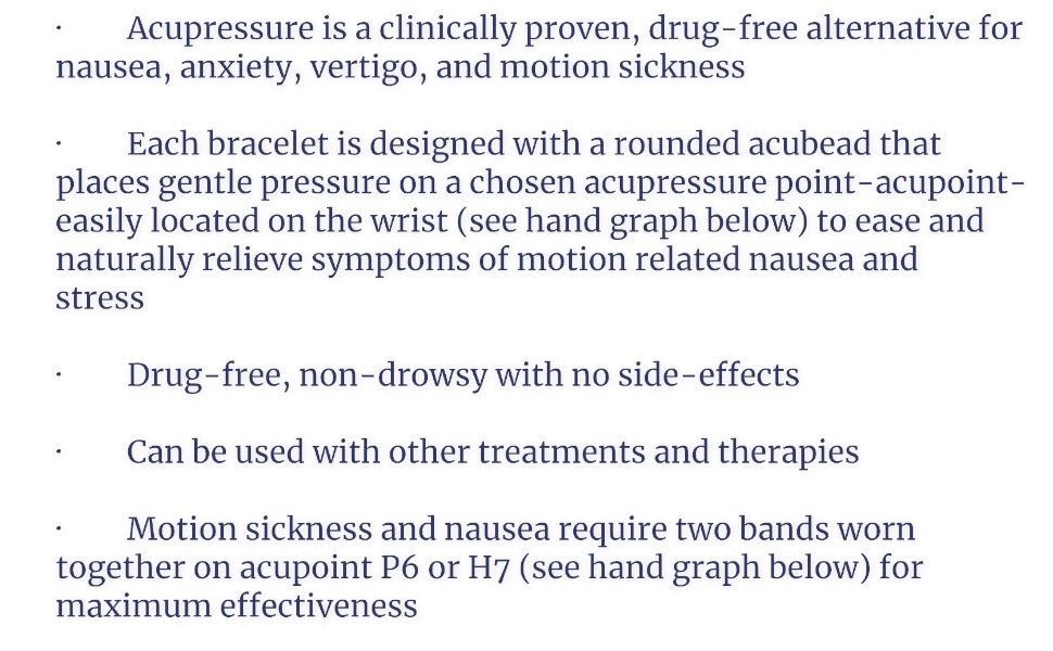 Designer Travel Wristbands-Adjustable Acupressure Band-Motion Sickness-Nausea Relief-Pair - Acupressure Bracelets