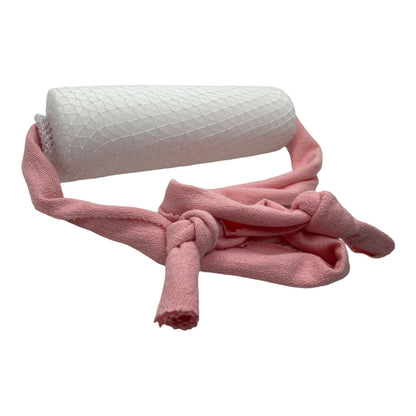 Hair Salon Neck Rest Cushion-Take Along Neck Support for Shampoo Sink-Neck Pillow for Beauty Salons-Pink with Tote - Acupressure Bracelets